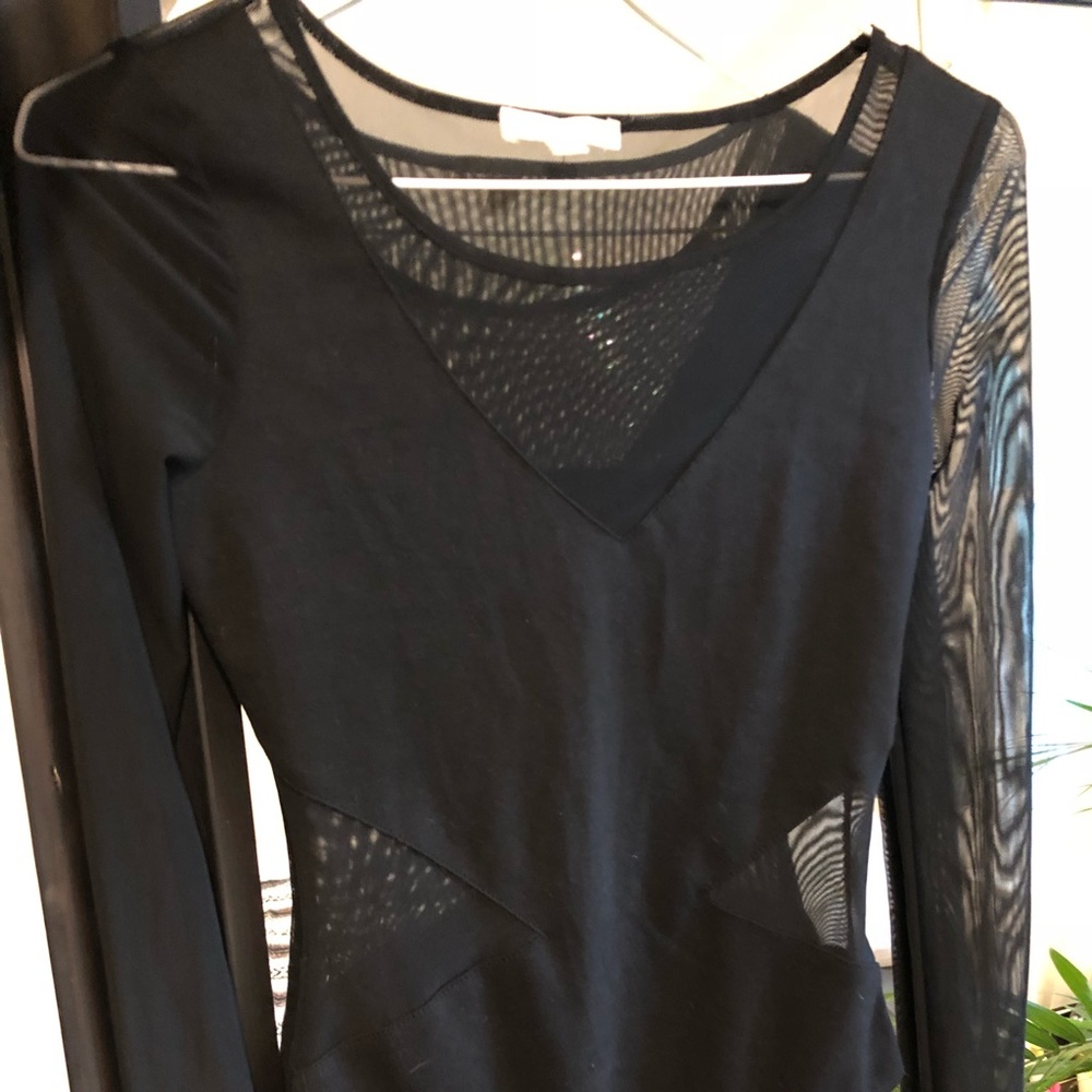 Long Sleeve Body suit with mesh sides UO